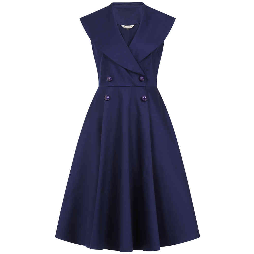 Banned - Isla Swing Flare dress - Blue